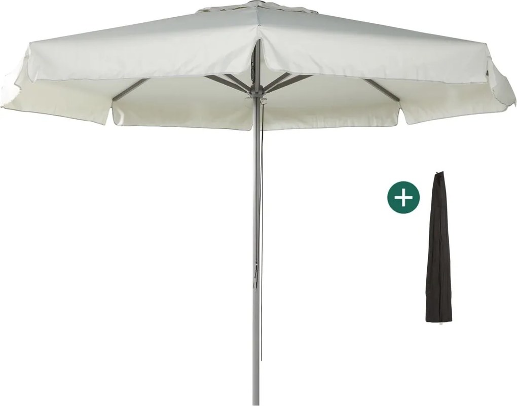 Parasol Shadowline Bonaire | Inclusief hoes | Rond | 350cm | Met katrol | Grijs/Antraciet  | Kees Smit Tuinmeubelen