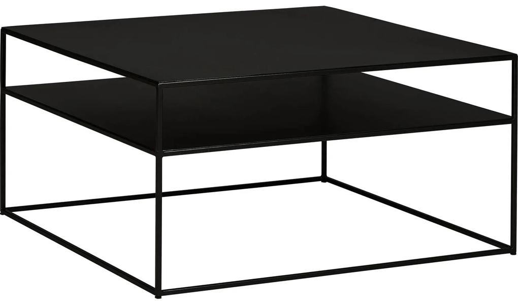 Goossens Salontafel Saar vierkant, metaal zwart, elegant chic, 80 x 40 x 80 cm