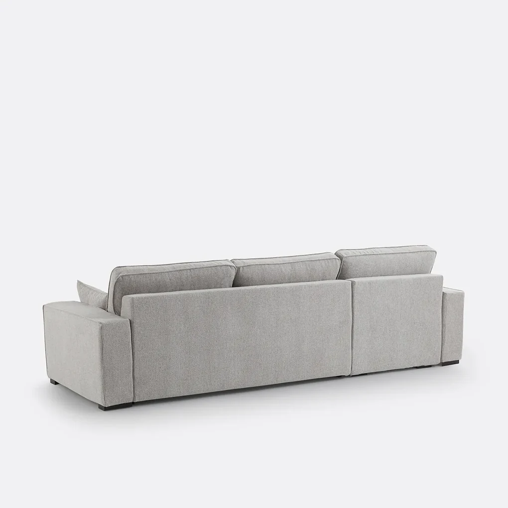 Hoekbank-bed in getextureerde stof, bultex, Cécilia