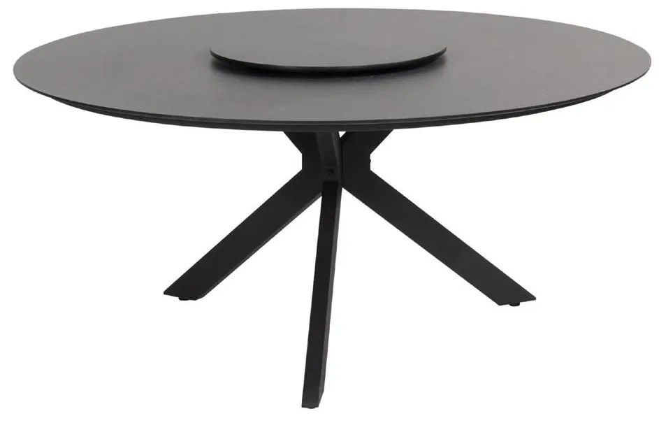 4 Seasons Outdoor Locarno tafel Slate antraciet met HPL blad Ø 160 cm SALE Tuintafel   antraciet weerbestendig