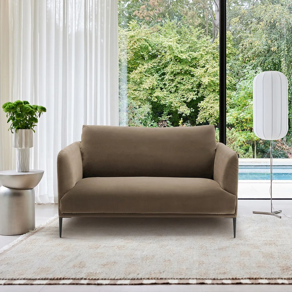 Fluwelen 2-zitsbank, Oscar-design E. Gallina