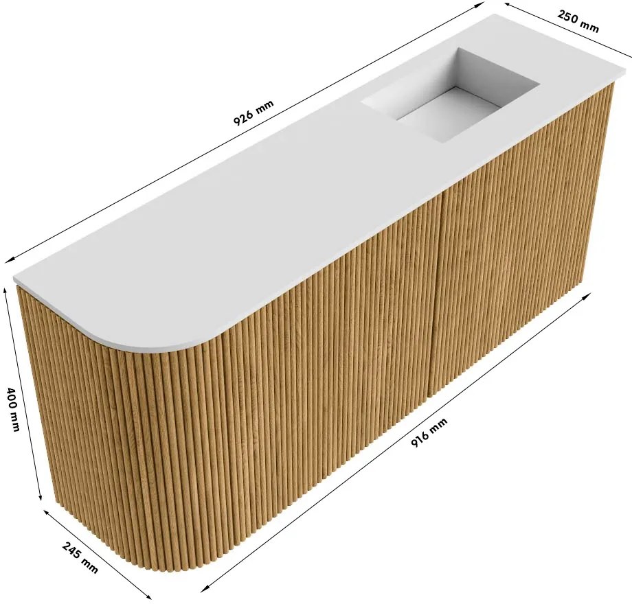 Mondiaz Joya 90cm toiletmeubel ronding links shadow met wastafel faye rechts zonder kraangat urban