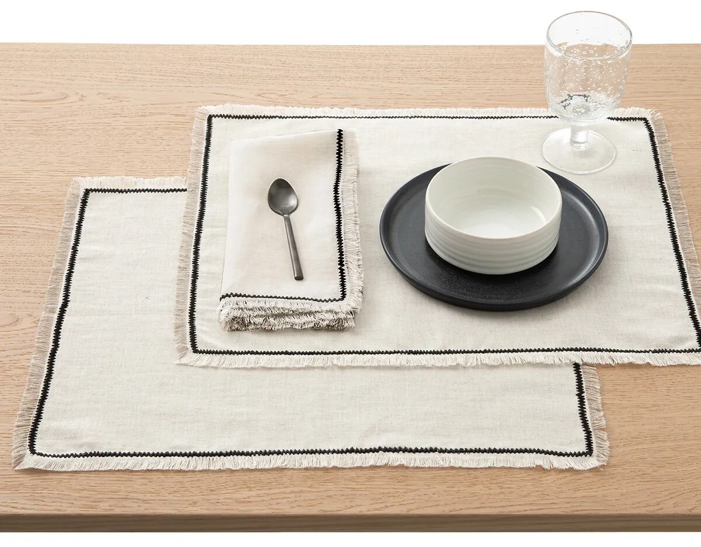 Set van 2 placemats linnen/katoen Menorca