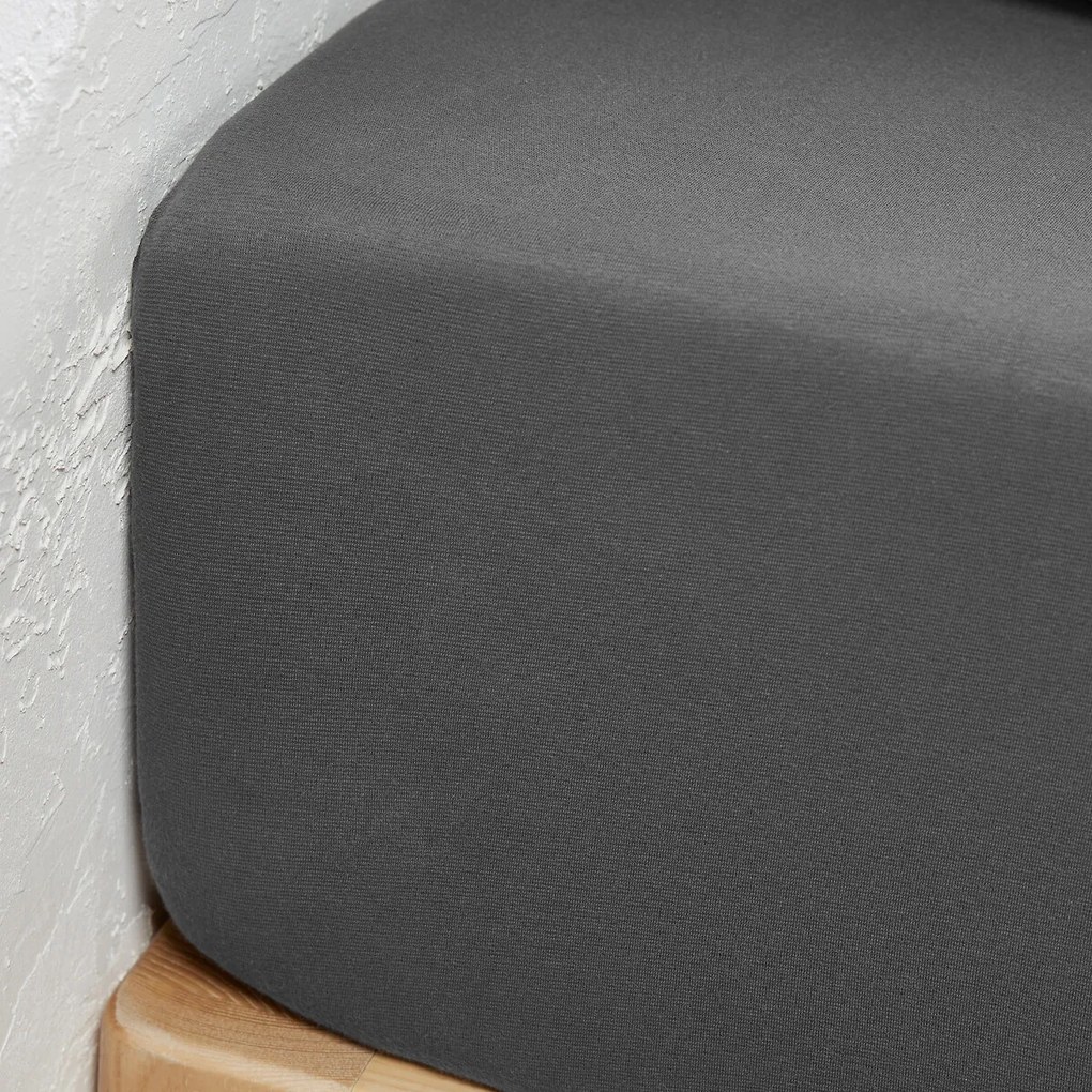 Hoeslaken in jersey 30% recycled katoen, omslag 25 cm