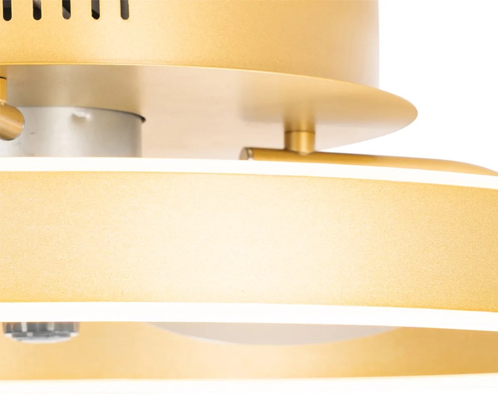 Plafondventilator met lamp messing 50cm incl. LED dimbaar met afstandsbediening - Maddy Modern rond Binnenverlichting Lamp