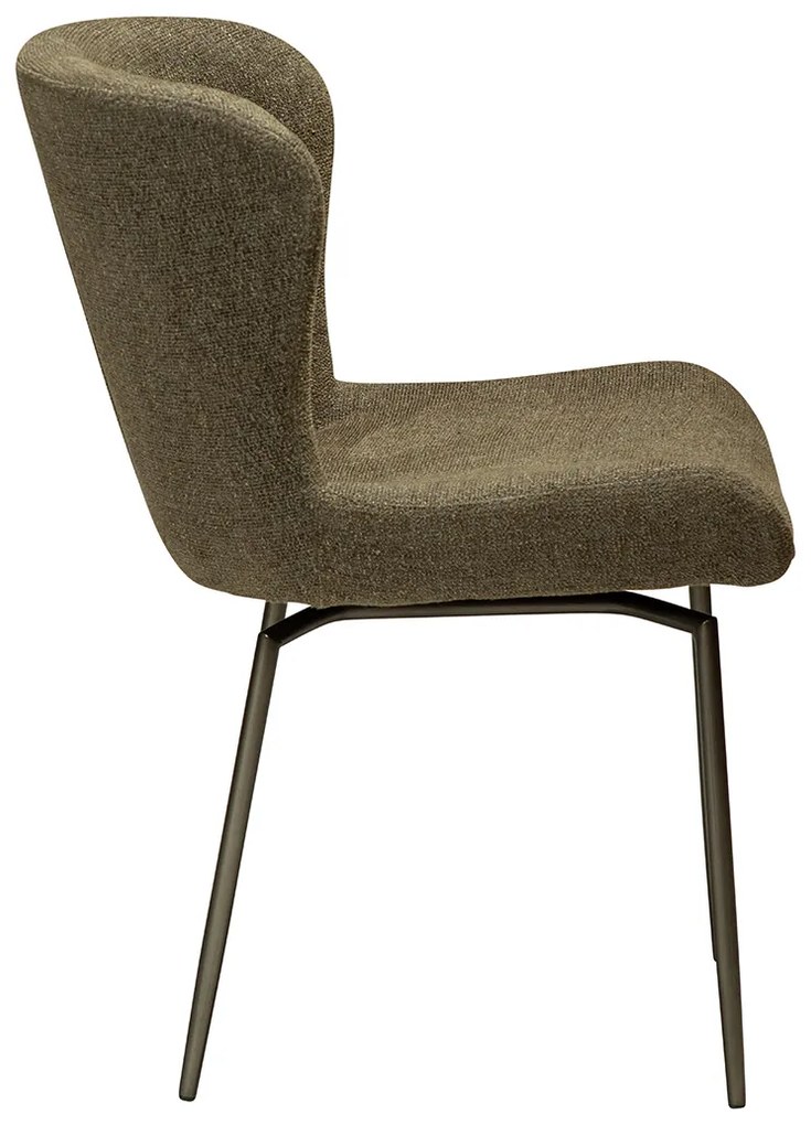 Dan-Form Glam Swivel Draaibare Eetkamerstoel Boucle Dark Olive Groen