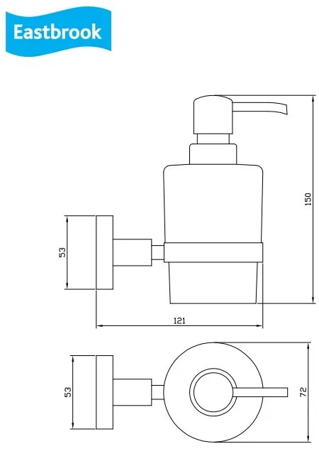 Eastbrook Rimini messing glazen zeepdispenser chroom