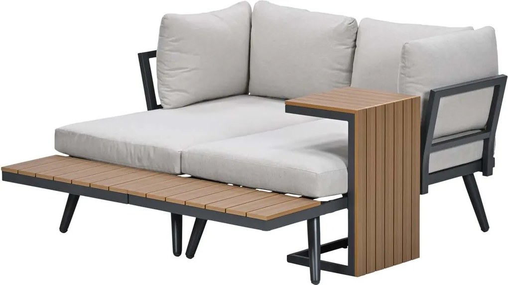 Garden Impressions Tibo loungeset 3-delig - donker grijs