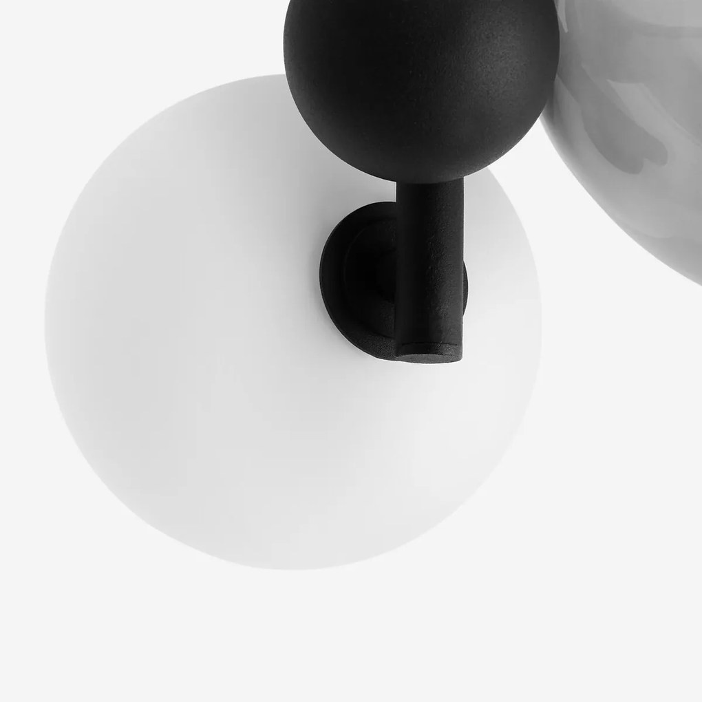 Plafondlamp in smoked glas/metaal, Bullesco