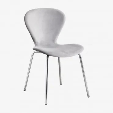 Stapelfauteuil In Fluweel Uit Grijs – Koel & Grijs – Chroom - Sklum