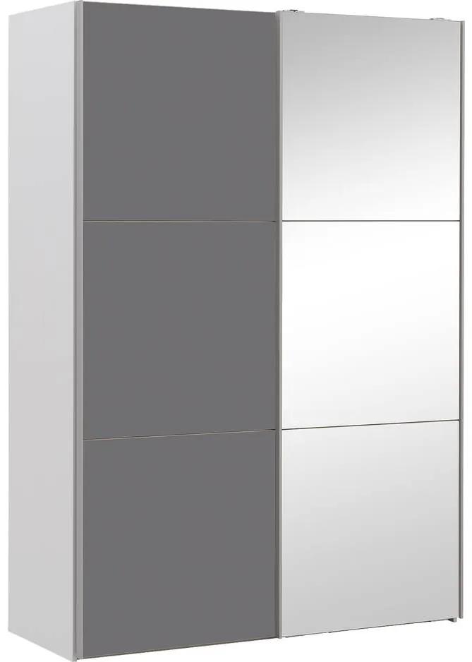 Goossens Kledingkast Easy Storage Sdk, 150 cm breed, 220 cm hoog, 1x 3 paneel glas schuifdeur li en 1x 3 paneel spiegel schuifdeur re