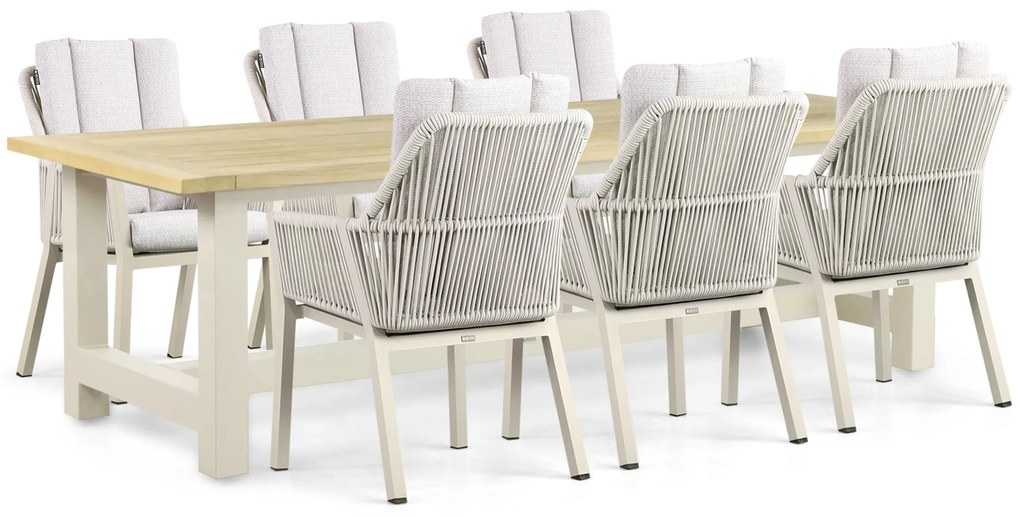 Tuinset 6 personen 260 cm Aluminium/rope Taupe Lifestyle Garden Furniture Verona/San