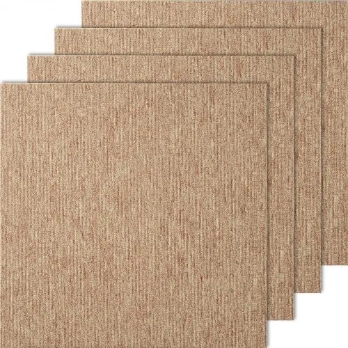 VEVOR tapijttegels, 500x500x5 mm, tapijt met bevestigde vulling, zachte, gevoerde tapijttegels, eenvoudige doe-het-zelf installatie voor slaapkamer en woonkamer (16 stuks, donkerbruin)
