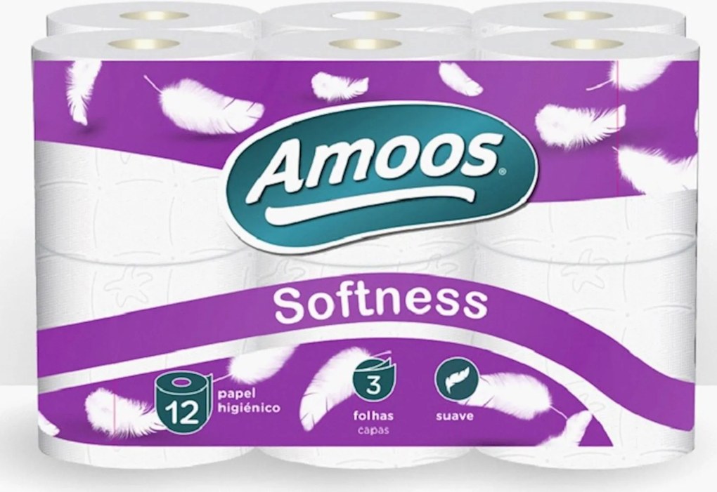 Amoos 3-laags toiletpapier - 12 rollen wc-papier