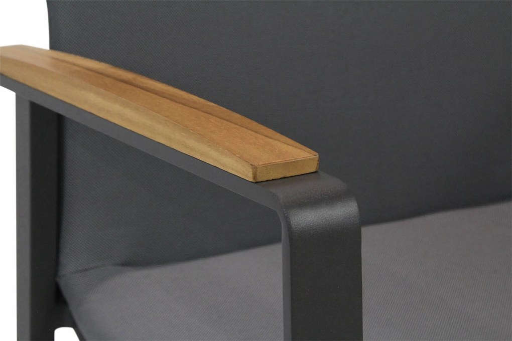 Barstoel Aluminium/textileen Grijs-antraciet Lifestyle Garden Furniture Brandon antraciet