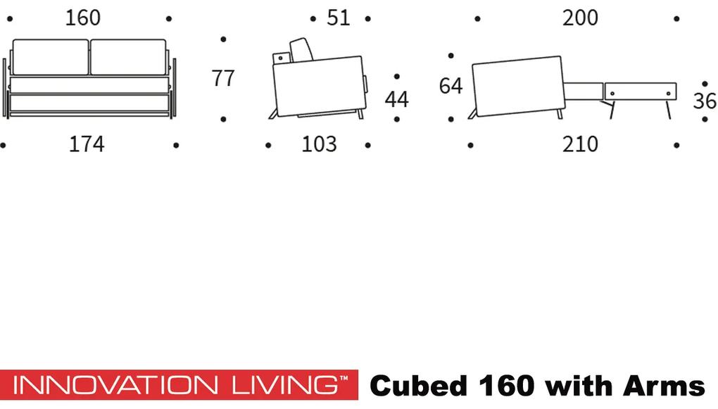 Innovation Living Cubed 160 Arm Design Slaapbank Met Armleuning 160