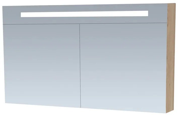 Brauer Promise Deluxe spiegelkast 120cm met 2 deuren en verlichting eiken licht