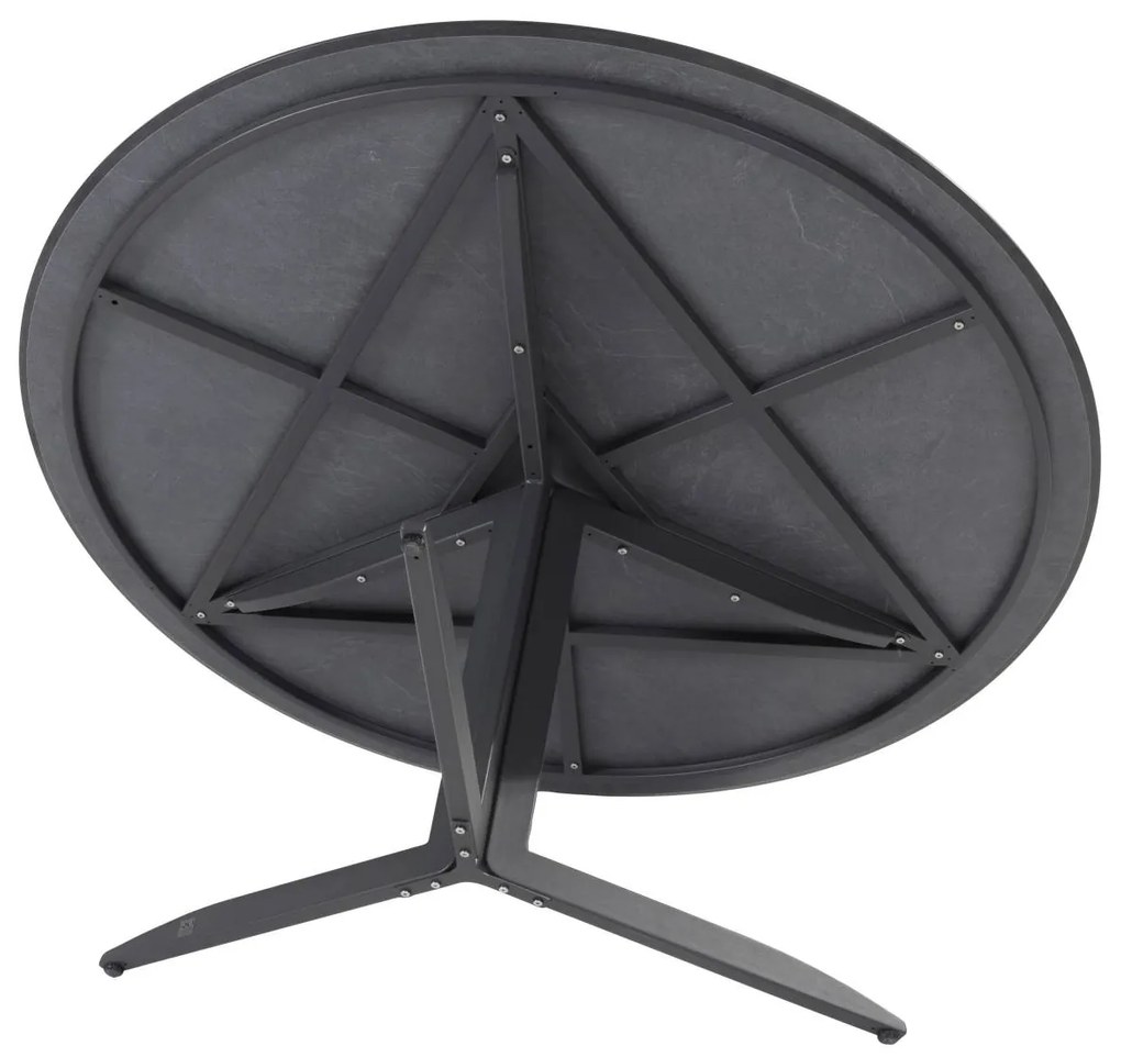 4 Seasons Outdoor Embrace tafel met HPL blad Ø 160 cm slate grey SALE Tuintafel   antraciet weerbestendig