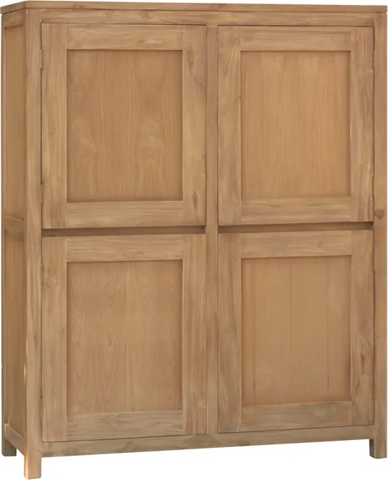 Wandkast Teakhout Met 4 Deuren - 130x45x160cm.