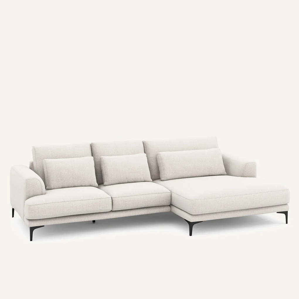 Hoekbank met rechts XL longchair, in Jasper-stof, MARSILE