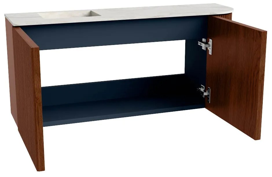 Mondiaz Joya DLux 90cm toiletmeubel ronding rechts ruby met wastafel faye links zonder kraangat opalo