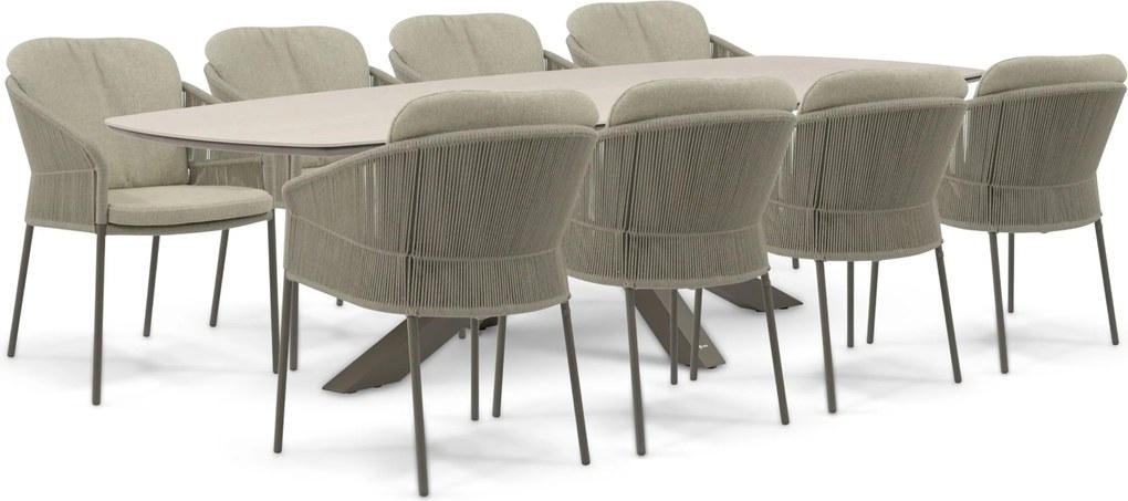 Tuinset 8 personen  Rope Taupe 4 Seasons Outdoor Florence/Voyage