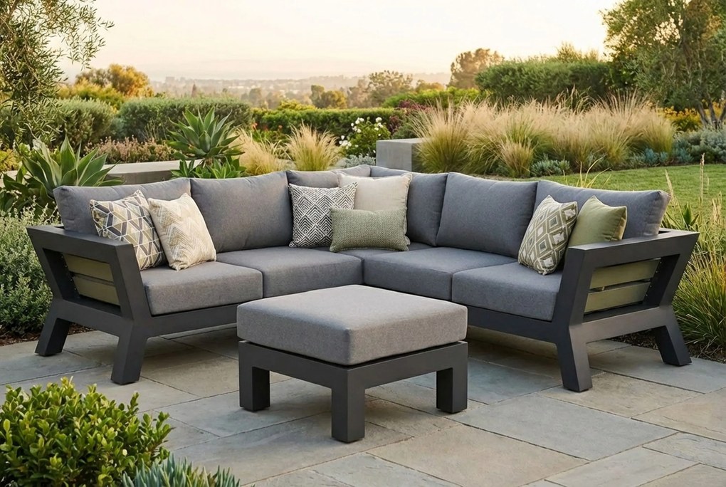 Hoek loungeset 5 personen Aluminium Grijs  Santika Furniture Santika Yovita