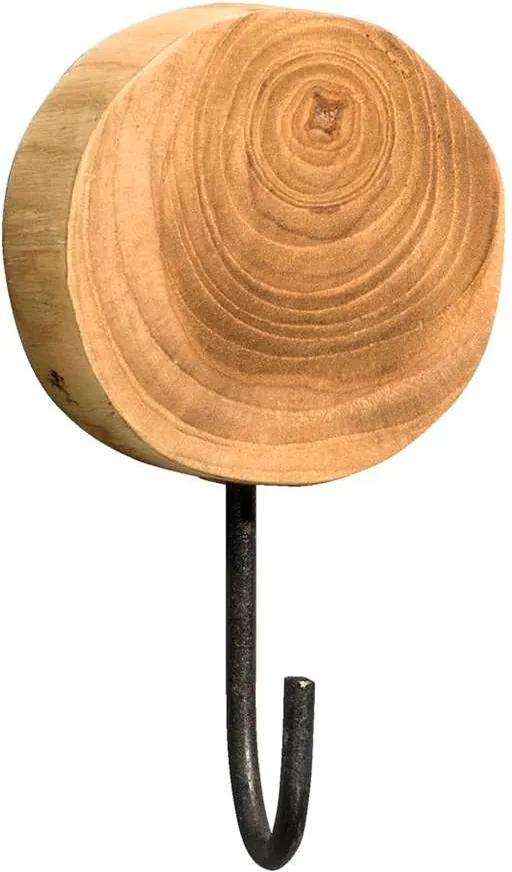 Wandhaak Finn - mungur hout - 15x8x3 cm - Leen Bakker