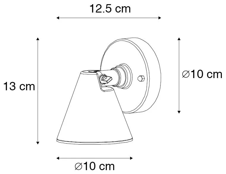 Moderne buiten wandlamp zwart IP44 verstelbaar - Ciara Modern GU10 IP44 Buitenverlichting rond