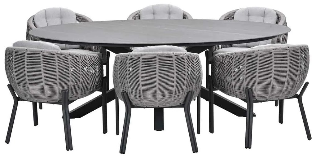 Garden Impressions Padula tuinset 7-delig - Scot tuintafel Napoli sand 230x115 cm