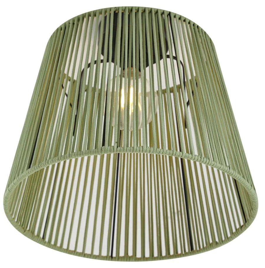 Buiten plafondlamp met groen touw IP54 - JaylaJapandi E27 IP54 Buitenverlichting rond