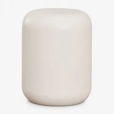 Ronde Bijzettafel Voor De Tuin Ø35 Cm In Cement Fonelas Tapioca Beige - Sklum