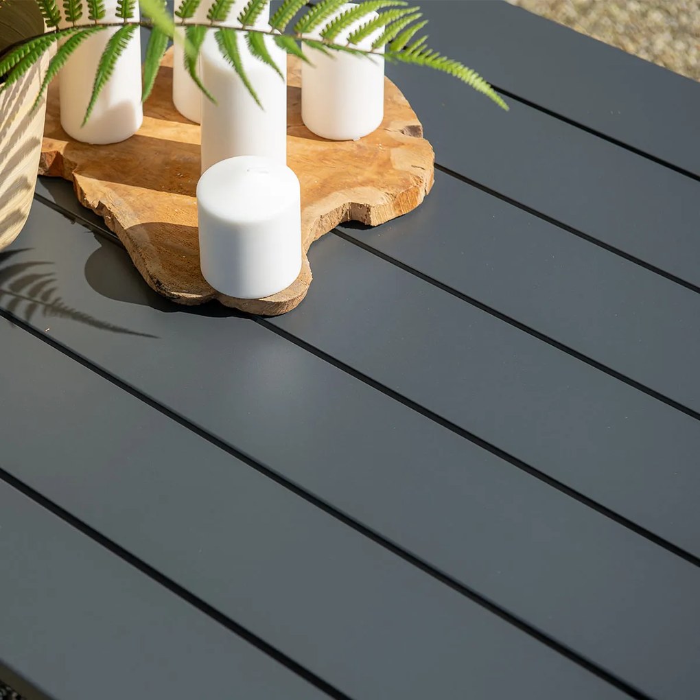 Garden Impressions Coba lounge tuintafel 130x70 - donker grijs