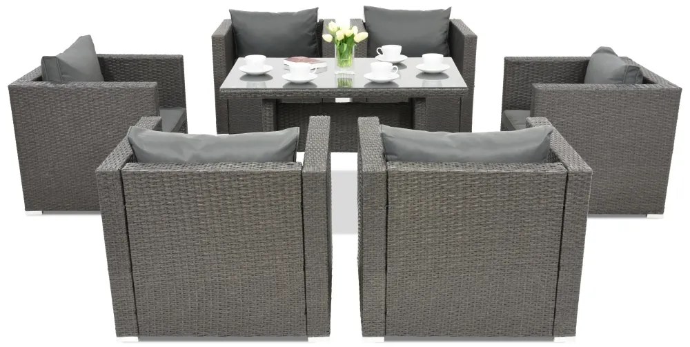 Roma Premium 6 Tuinpunt antraciet technorattan tuinmeubelen