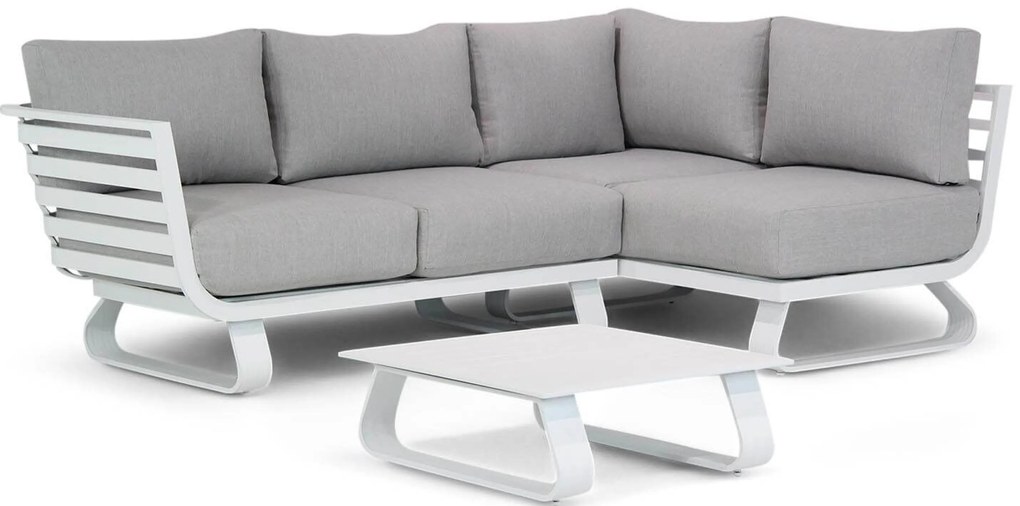 Hoek loungeset 6 personen Aluminium Wit Santika Furniture Santika Sovita