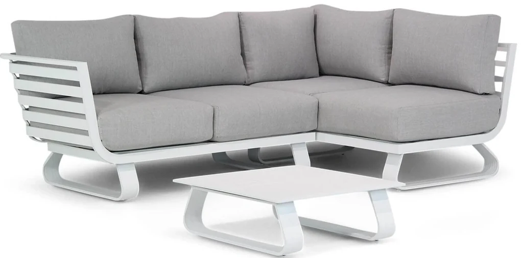 Hoek Hoek loungeset 6 personen Aluminium Wit Santika Furniture Santika ...
