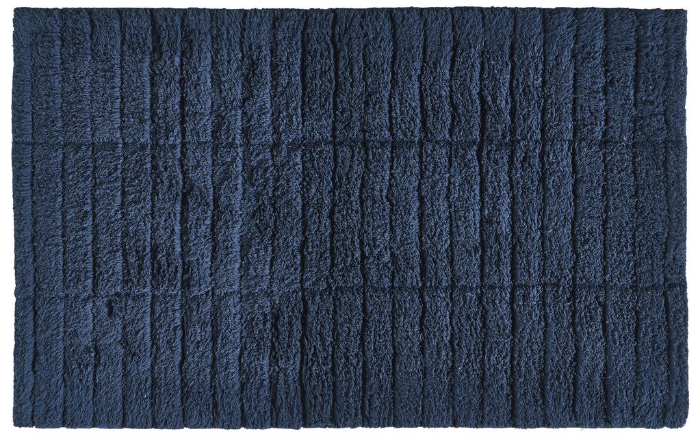Badmat - tiles - donkerblauw - 100% katoen - 80 x 50 cm