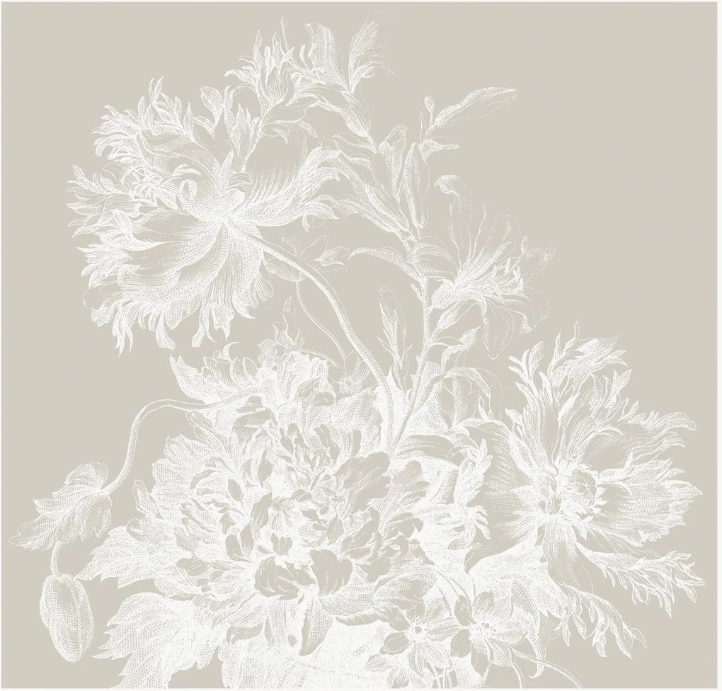 Behang Engraved Flowers