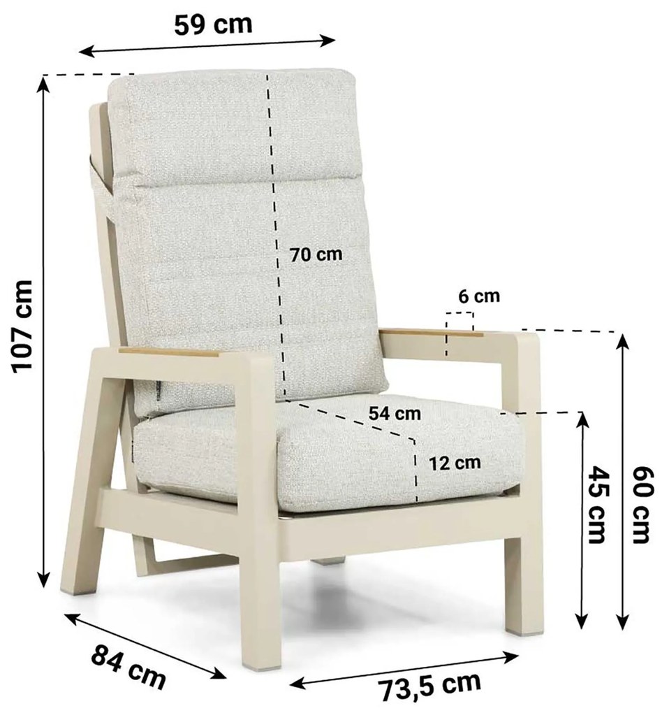 Bistroset 1 persoon Aluminium Taupe Lifestyle Garden Furniture Evora