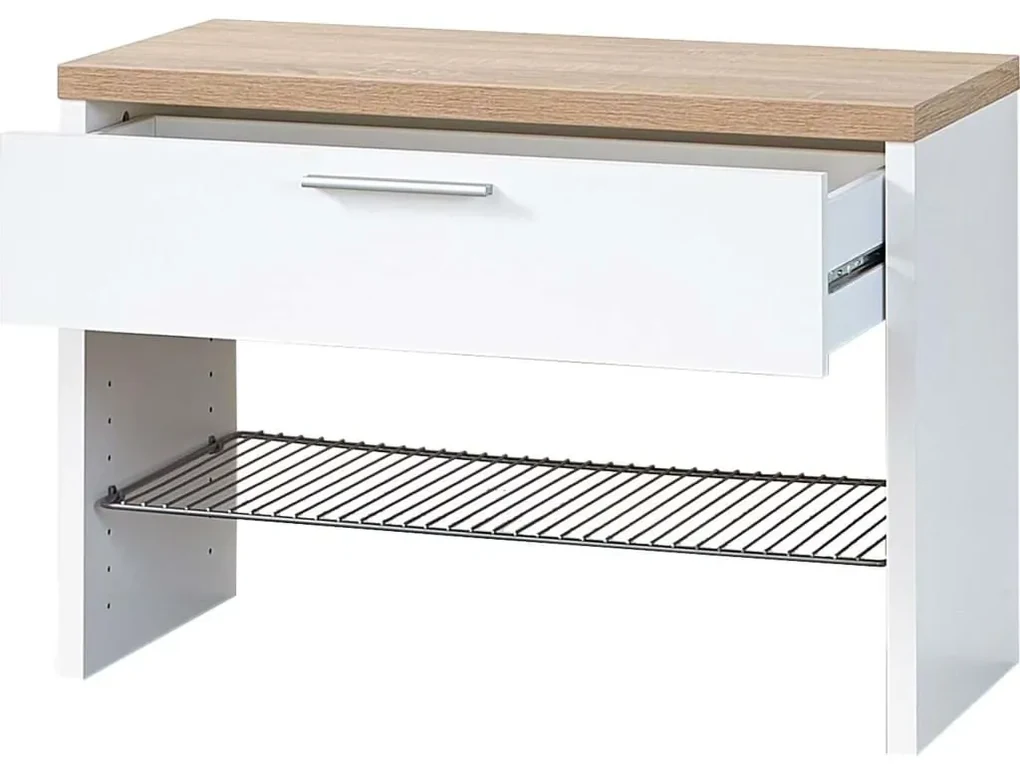 Germania Schoenenbank Top wit en Sonoma eiken 3192-178