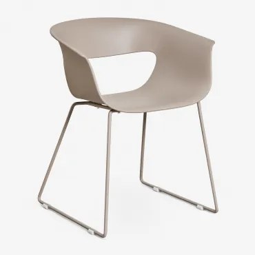 Set Van 4 Tuinstoelen Met Armleuningen Van Polypropyleen En Staal Alanys Moka Bruin - Sklum