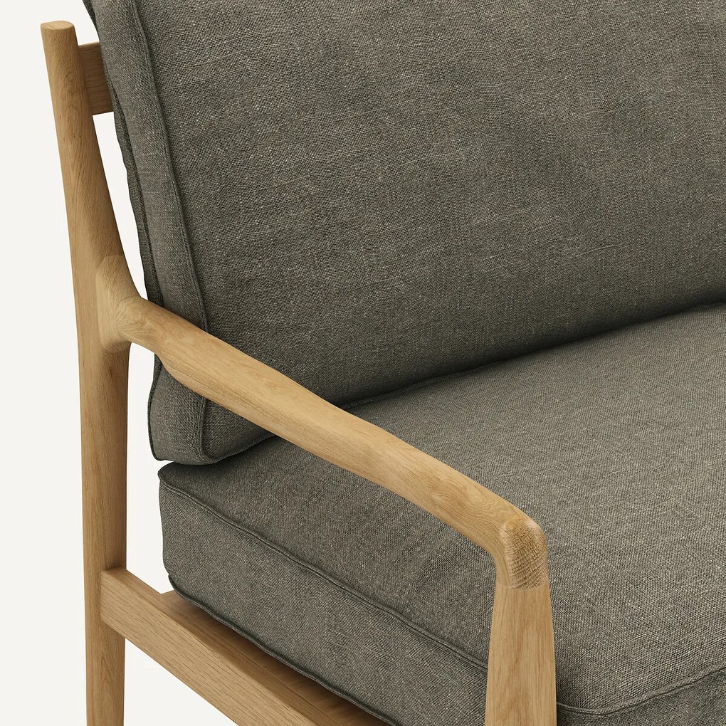 Fauteuil van eiken, fineer en linnen, Dilma