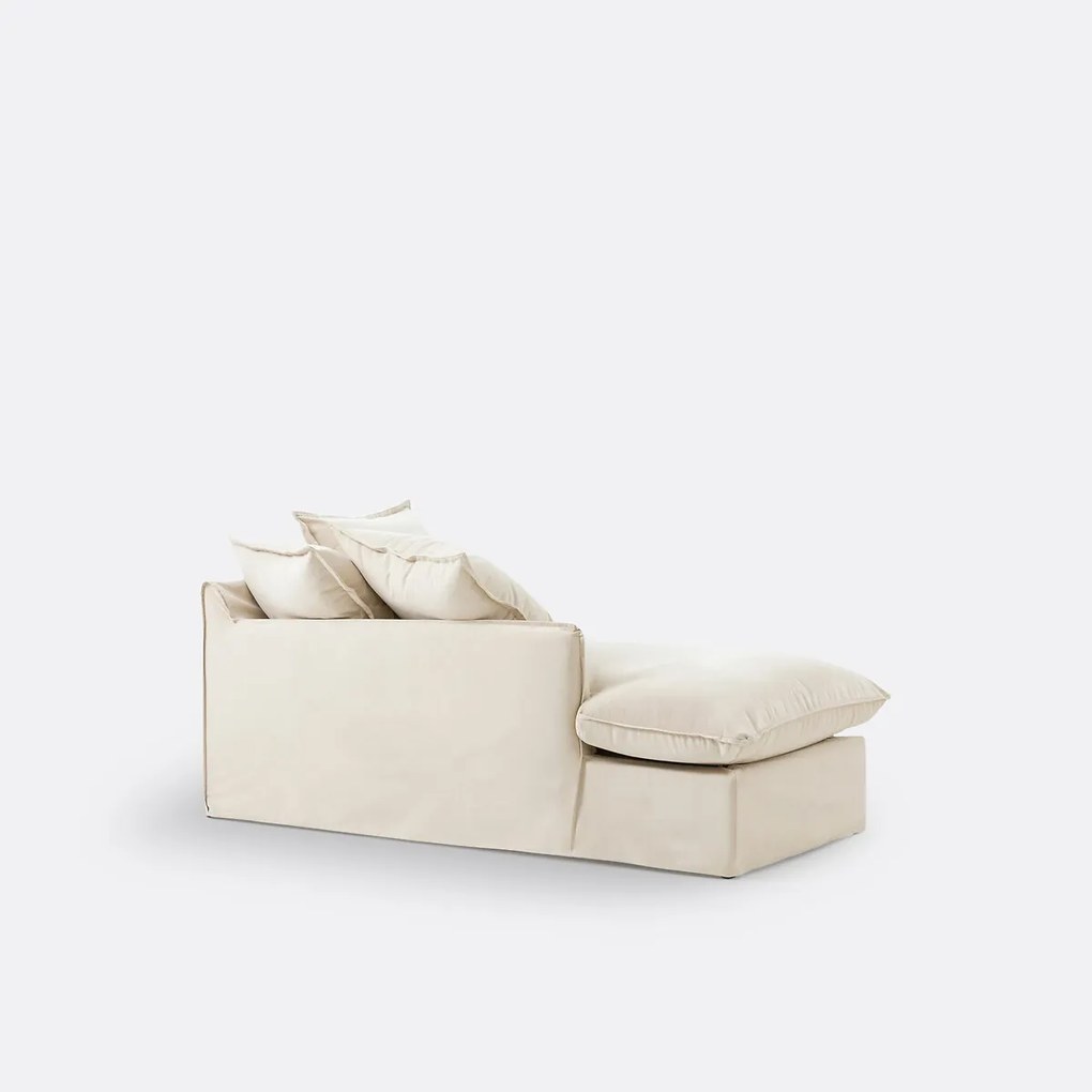 Longchair links, afneembare hoes, fluweel, ODNA