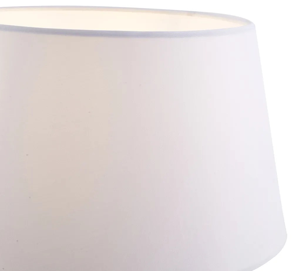 Vloerlamp brons met witte kap en verstelbare leeslamp - Ladas