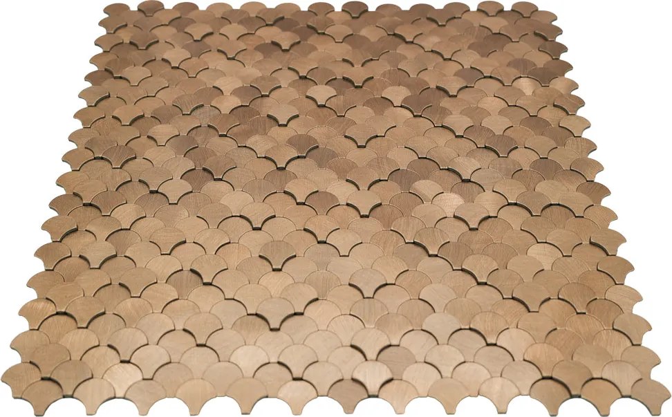 Zelfklevende Mozaïektegels Metaal | Visschub Koper | 28,8×29,8 cm | Keuken, Bad & WC