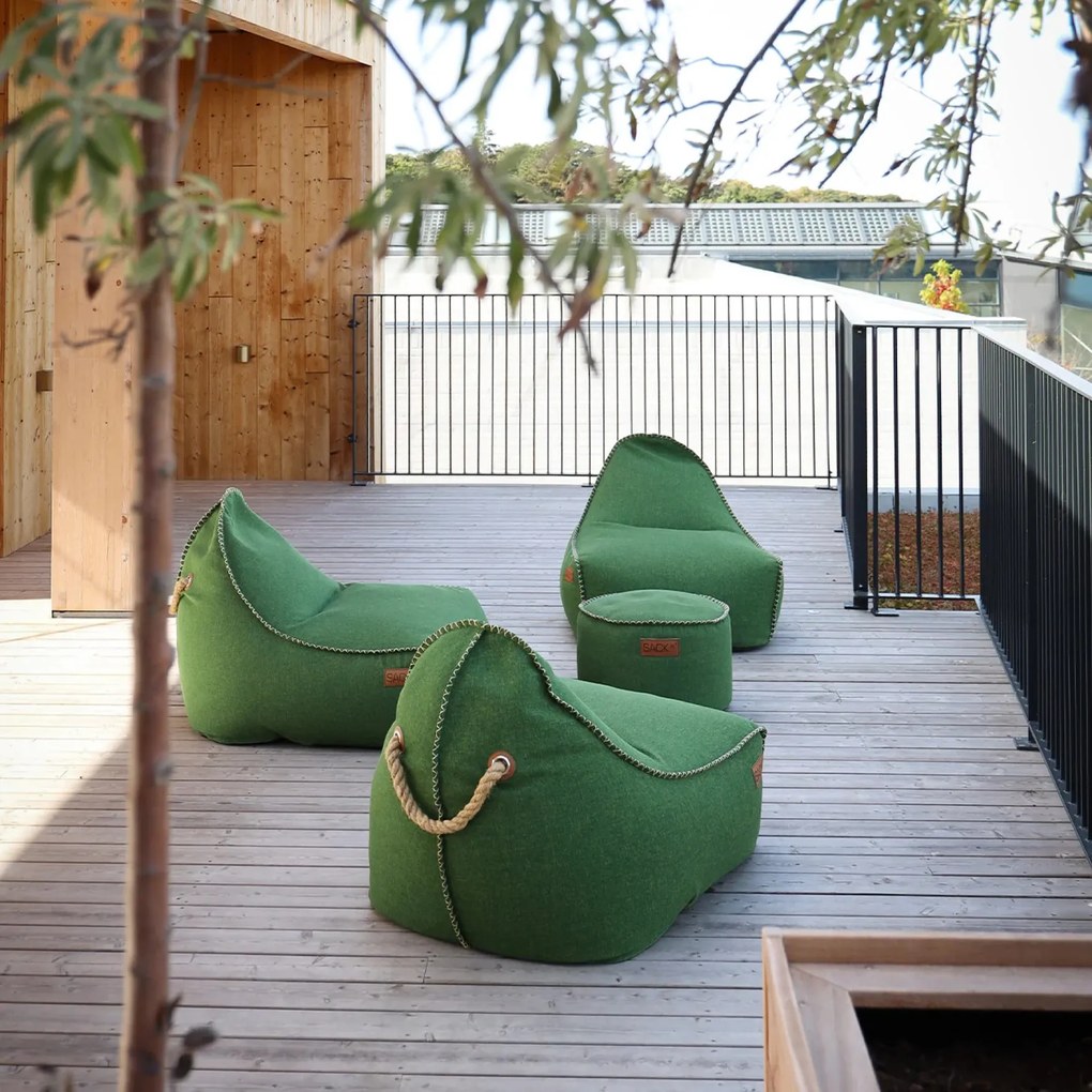 Cobana Lounge Stoel & Pouf Outdoor - Groen