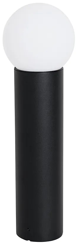Staande buitenlamp zwart met opaal glas 50 cm IP44 - Huma