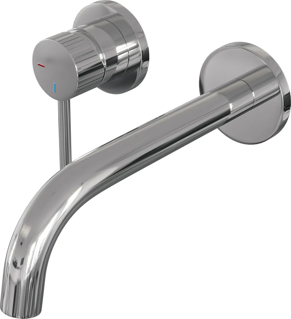 Brauer Stripe inbouw wastafelkraan ColdStart met gebogen uitloop en rozetten model A2 chroom