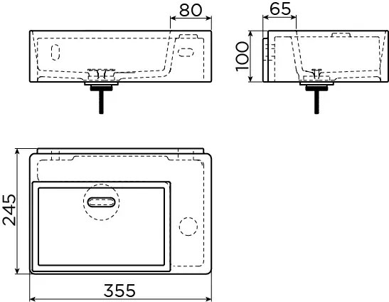 Clou New Flush 2 fontein solid surface 36cm wit mat