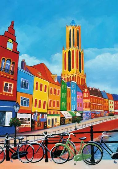 Schilderij Utrecht met de Dom - Canvas - 25x35